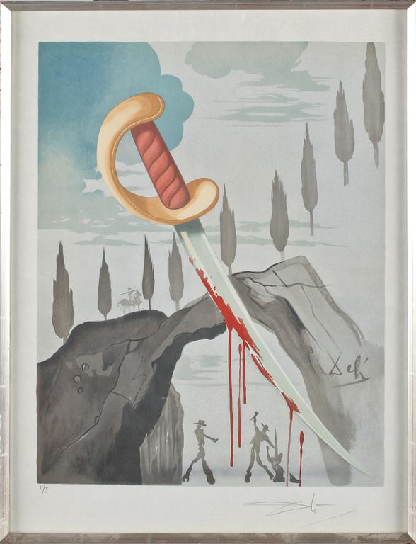 SALVADOR DALÍ, färglitografi på Japan papper, signerad och numrerad P/J.