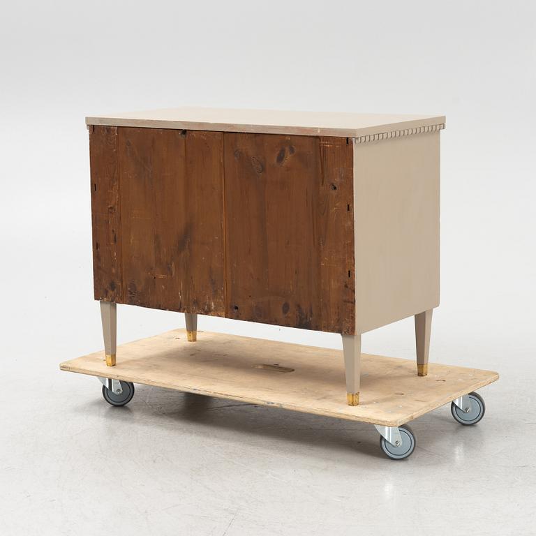 A painted Gustavian style chest of drawers, first half of the 20th century.