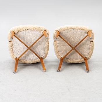 Karmstolar, ett par, Swedish Modern, Westberg, Tranås, 1940/50-tal.