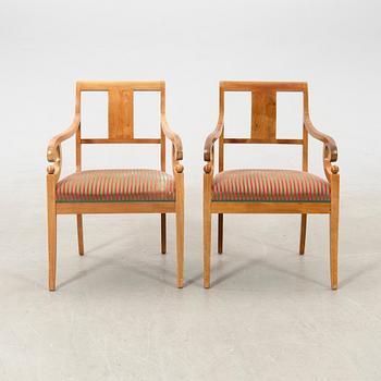 Armchairs, a pair, Karl Johan style, first half of the 20th century.