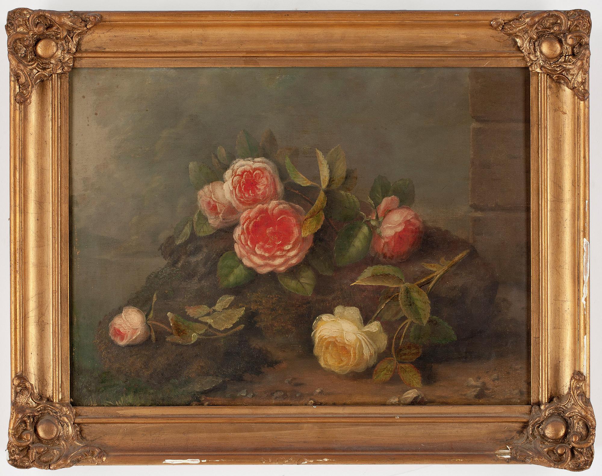 OKÄND KONSTNÄR, olja på duk, osignerad, sannolikt runt år 1900.