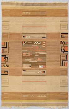 Impi Sotavalta, tillskriven, hårgarnsmatta, Kodiksamin Mattokutomo.1930-tal. Ca 295x190  cm.