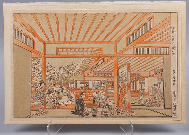 TRÄSNITT, 9 st, senare tryck, Japan, 1900-tal.