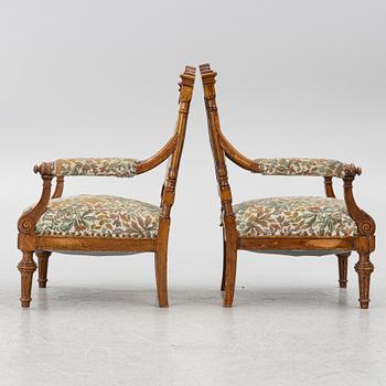 A pair of armchairs, circa 1900.