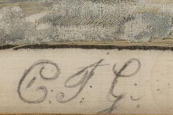 A silk embroidery, circa 1800.
