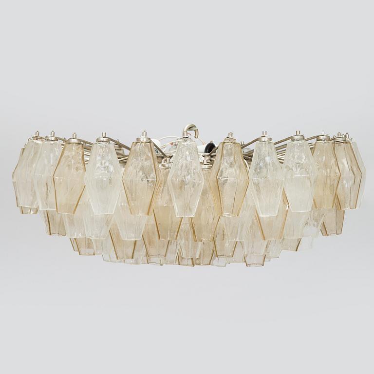 Carlo Scarpa, A1960s 'Polyhedra' chandelier for Venini Murano Italy.