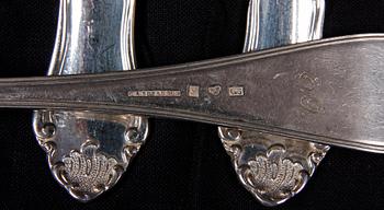 PARTI BESTICK, 20 delar, silver, 1800/1900-tal, vikt 470 g.