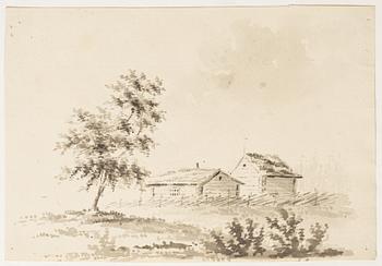 Gustaf Silfverstråhle, Landscape with log cabins/Landscape with ruins.