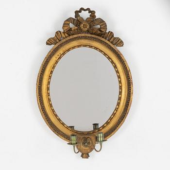 A late Gustavian mirror sconce, Sweden, around 1800.