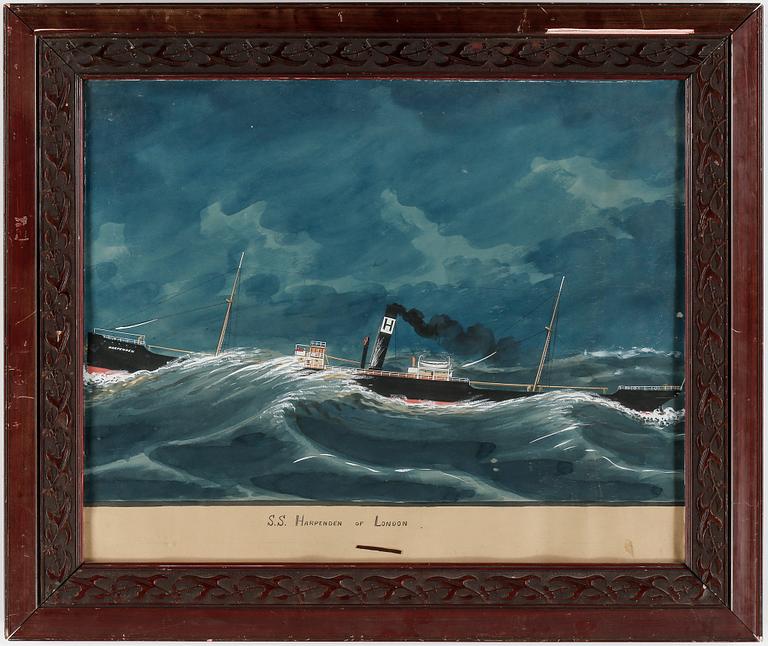 OKÄND KONSTNÄR, akvarell och täckvitt, 1900-talets början.