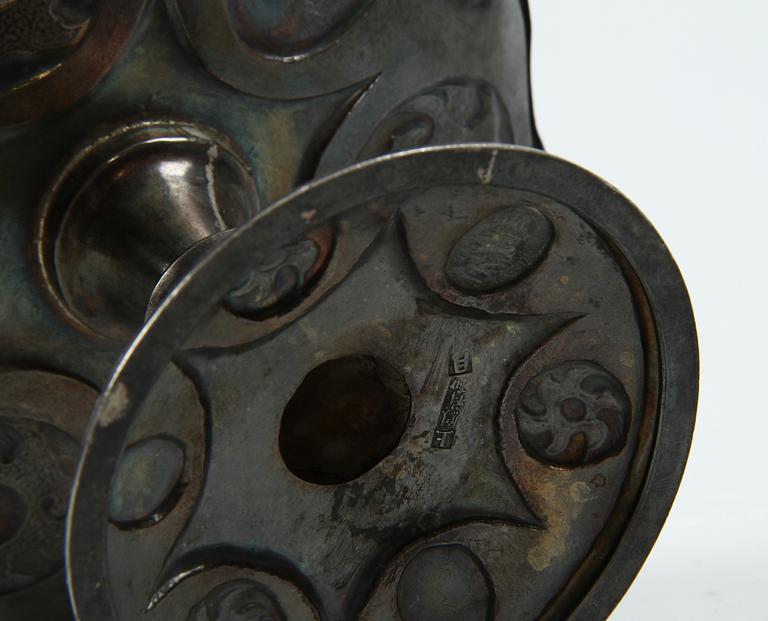 TAZZA, silver, Kina, 1800/1900-tal. Ca 180 gr.