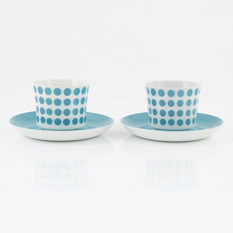 Coffee cups with saucers, porcelain, Arabia, Finland (17 pieces).