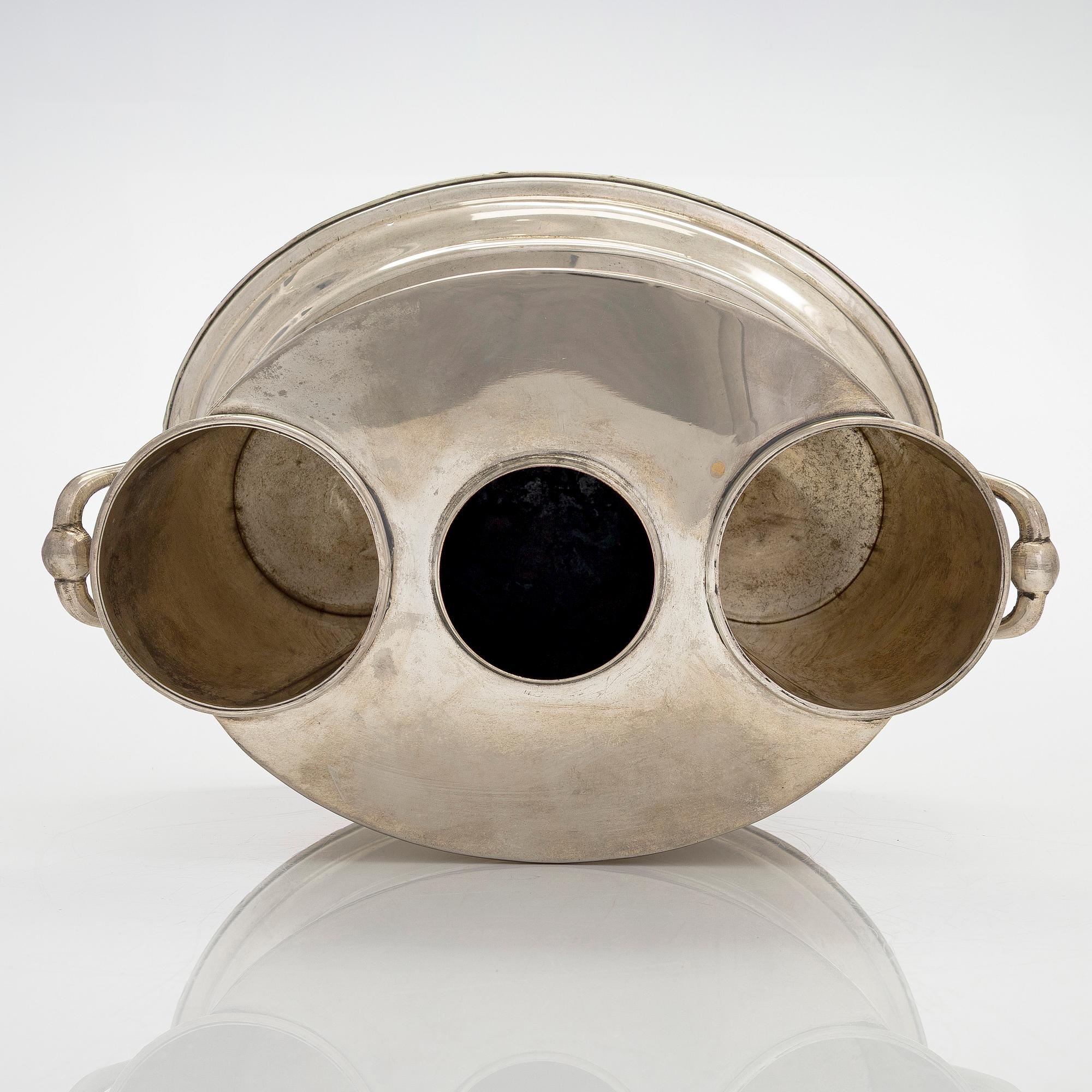 A plated champagne cooler, England, first half of the 20th century.