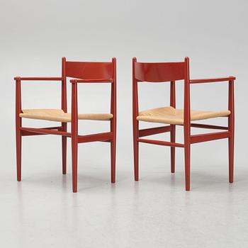 A set of four "CH37" armchairs by Hans J Wegner for Carl Hansen & Søn, Denmark.