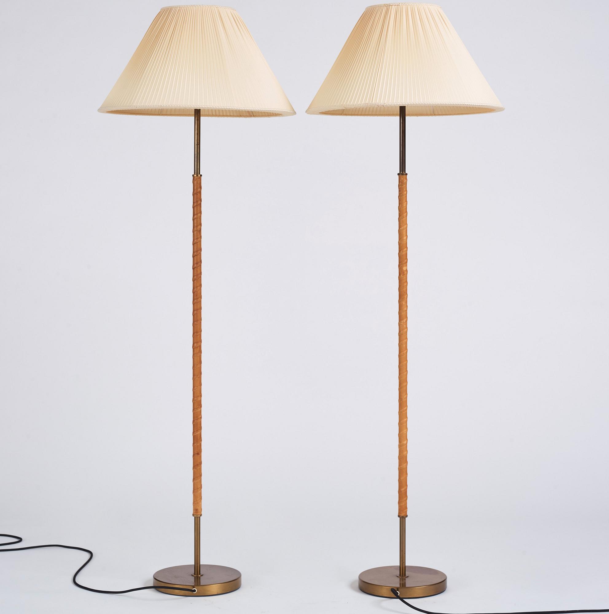 Harald Notini, possibly, a pair of floor lamps, model '15750', Arvid Böhlmarks Lampfabrik, Sweden, 1950-60s.