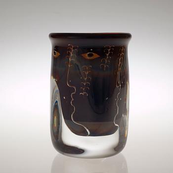 An Ingeborg Lundin ariel glass vase, Orrefors 1971.