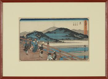 Ando Utagawa Hiroshige, färgträsnitt, Japan, 1800-talets mitt.