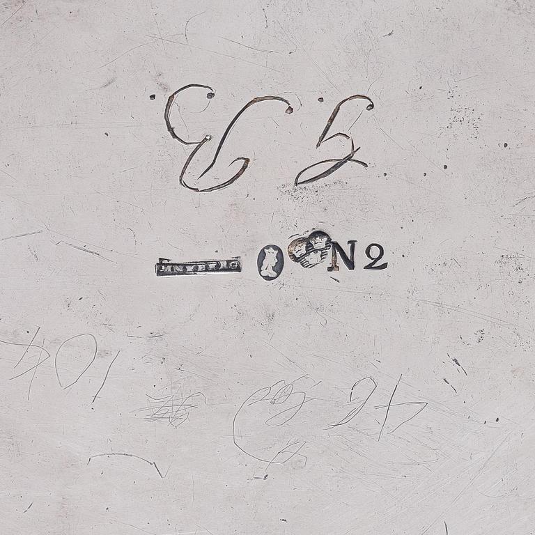 A Swedish 18th century silver tea-pot, mark of Mikael Nyberg, Stockholm 1795.