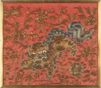 A silk embroidery, China, Qing dynasty, 19th century.