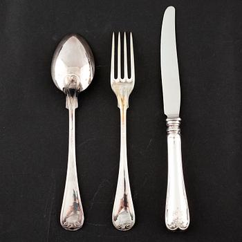 BESTICK, 36 delar, silver, "Gammal fransk", GAB, Eskilstuna, 1900-talets fjärde kvartal.