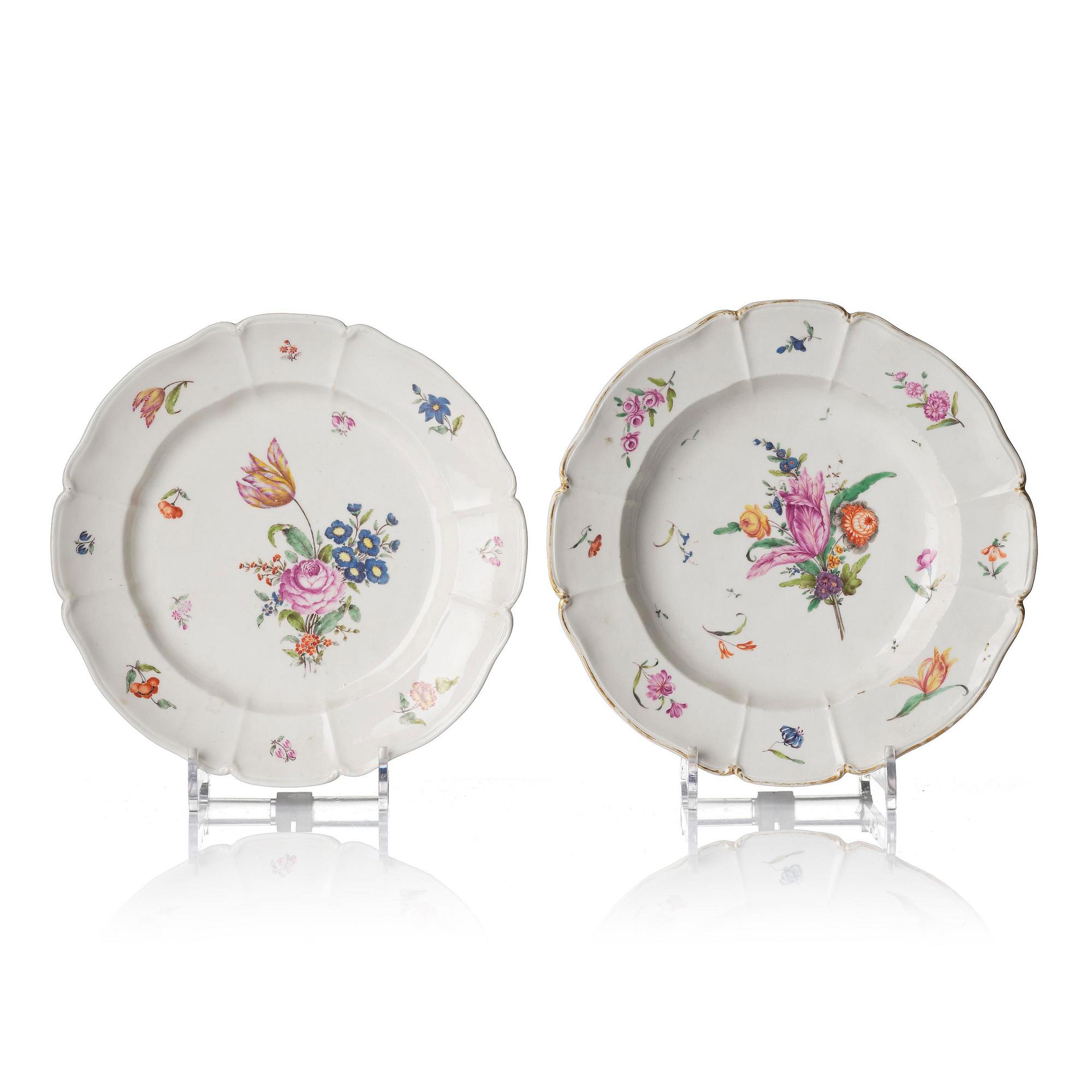 A set of two Nymphenburg plates, Germany, 18th century.