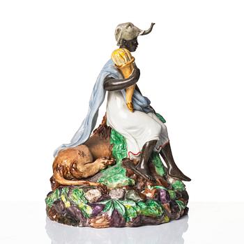 A Royal Copenhagen allegorical figure of Africa, Denmark, late 19th Century.