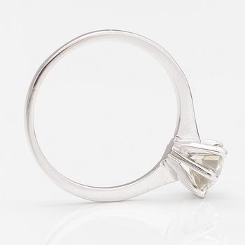 Ring, 14K vitguld, diamant ca 1.11 ct. AIG-certifikat.