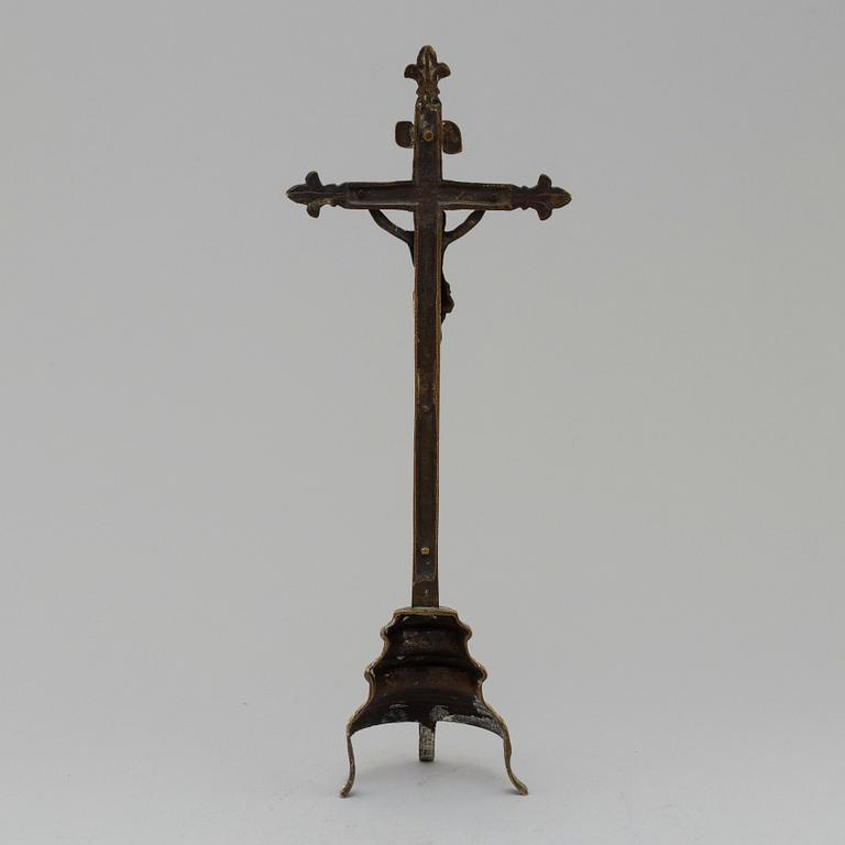 A 19th century bronze crucifix.