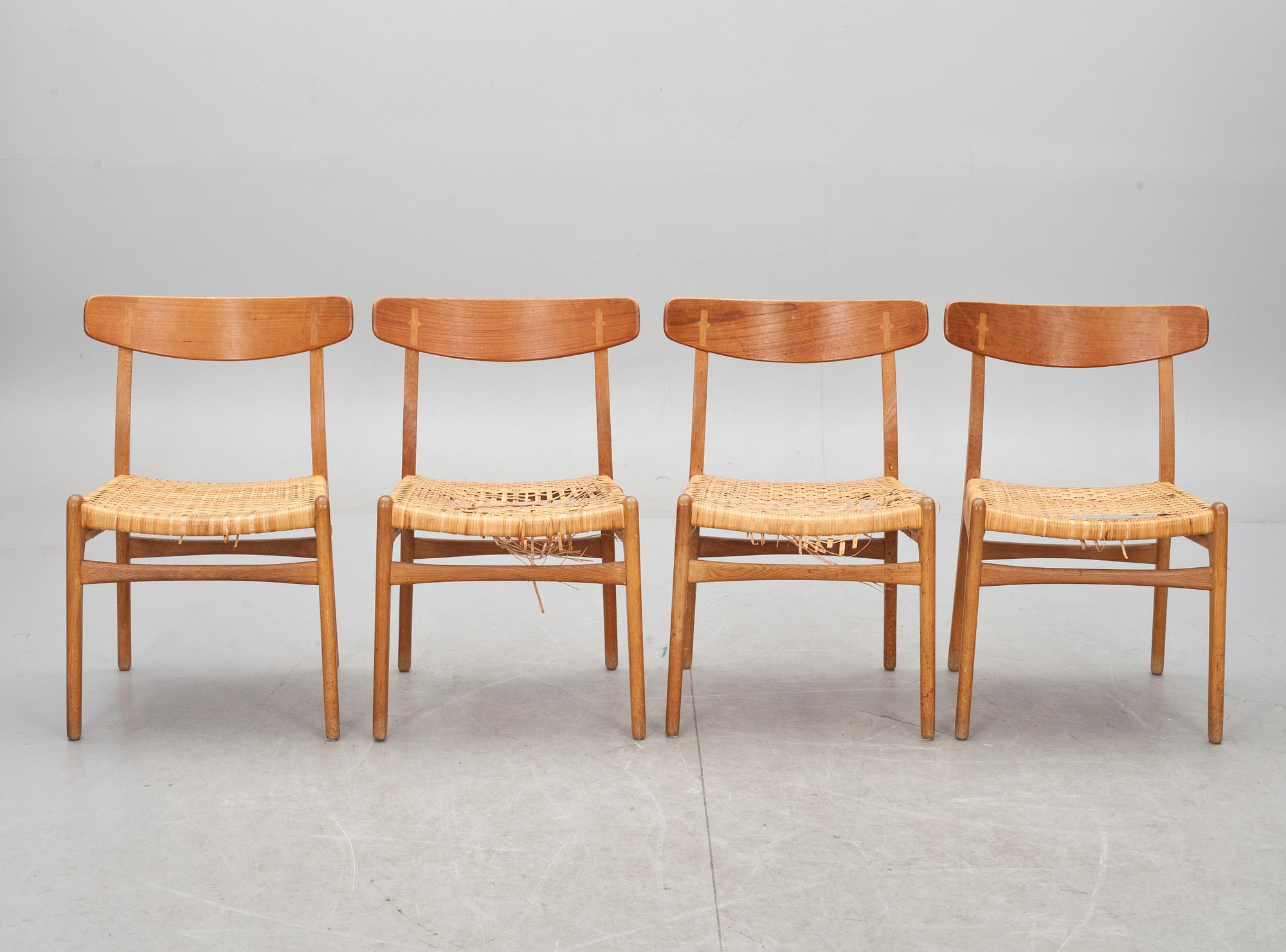STOLAR, 4 st, "CH-23", Hans J. Wegner, Carl Hansen & søn, Danmark.