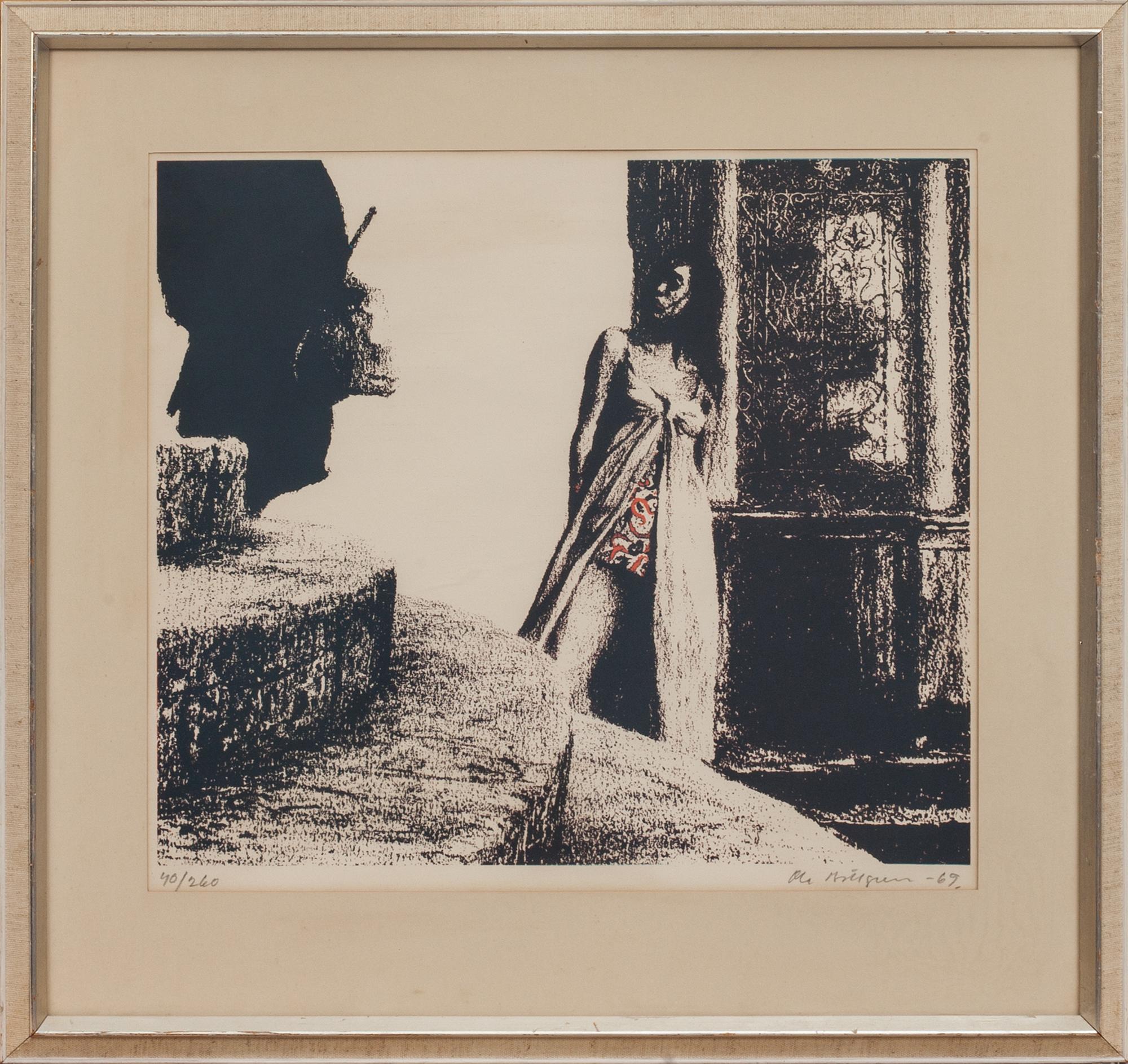 OLA BILLGREN, färglitografi. Signerad -och numrerad 40/260. Daterad -69.