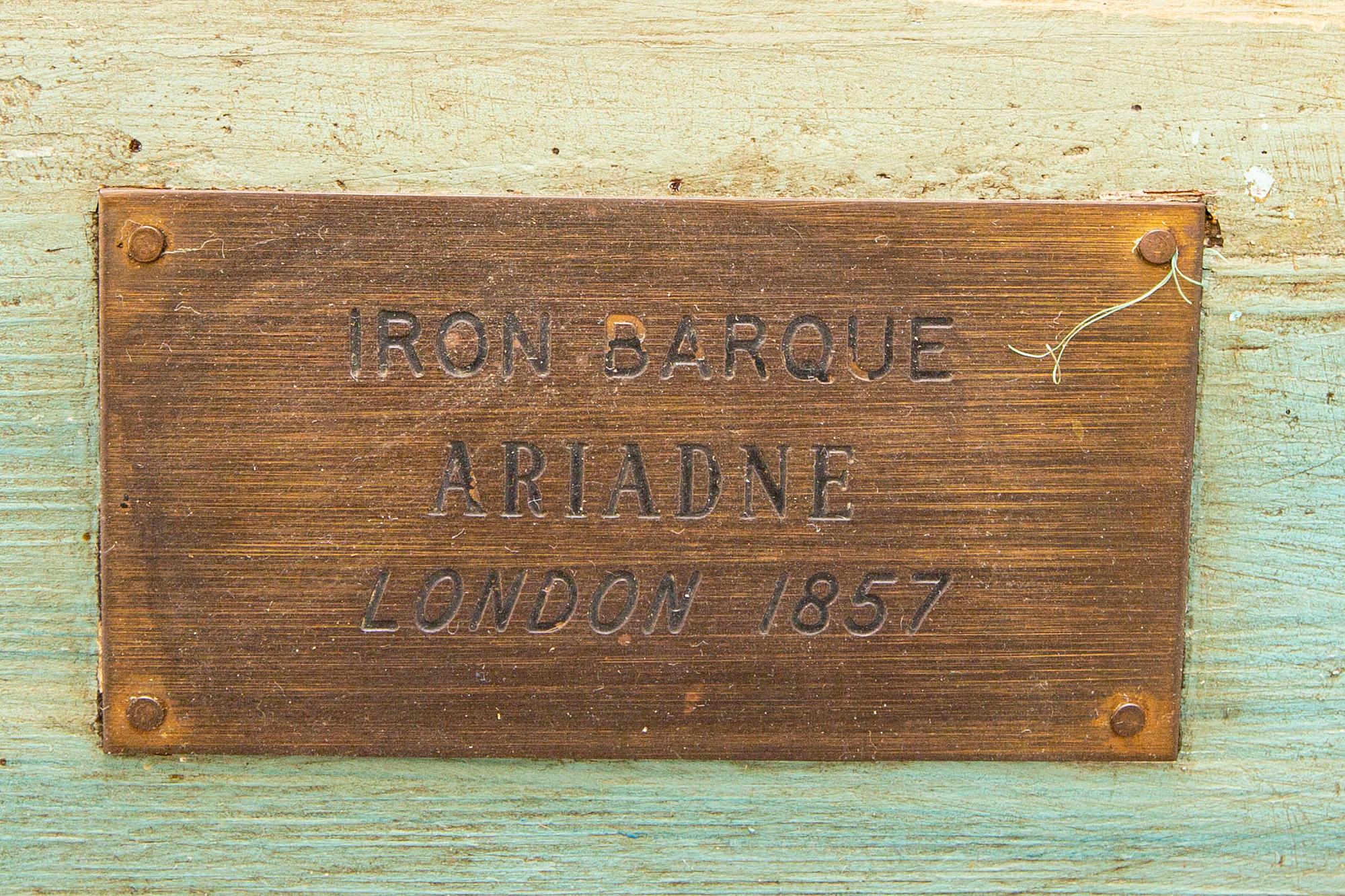A half hull model of the iron barque Ariadne built in London 1857, 20th Century.