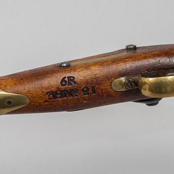 A Swedish smooth bored cavalry percussion pistol 1850 pattern.