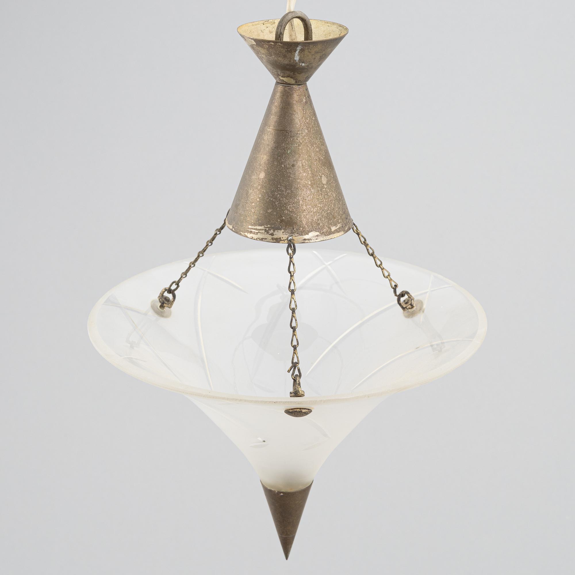 Høvik Verk, taklampa, modell "6511", Norge, 1930-tal.