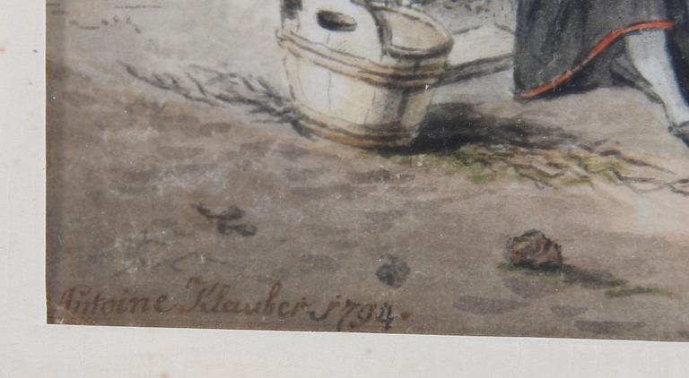 OKÄND KONSTNÄR, akvarell, sign o dat. Antoine Klauber, 1794.