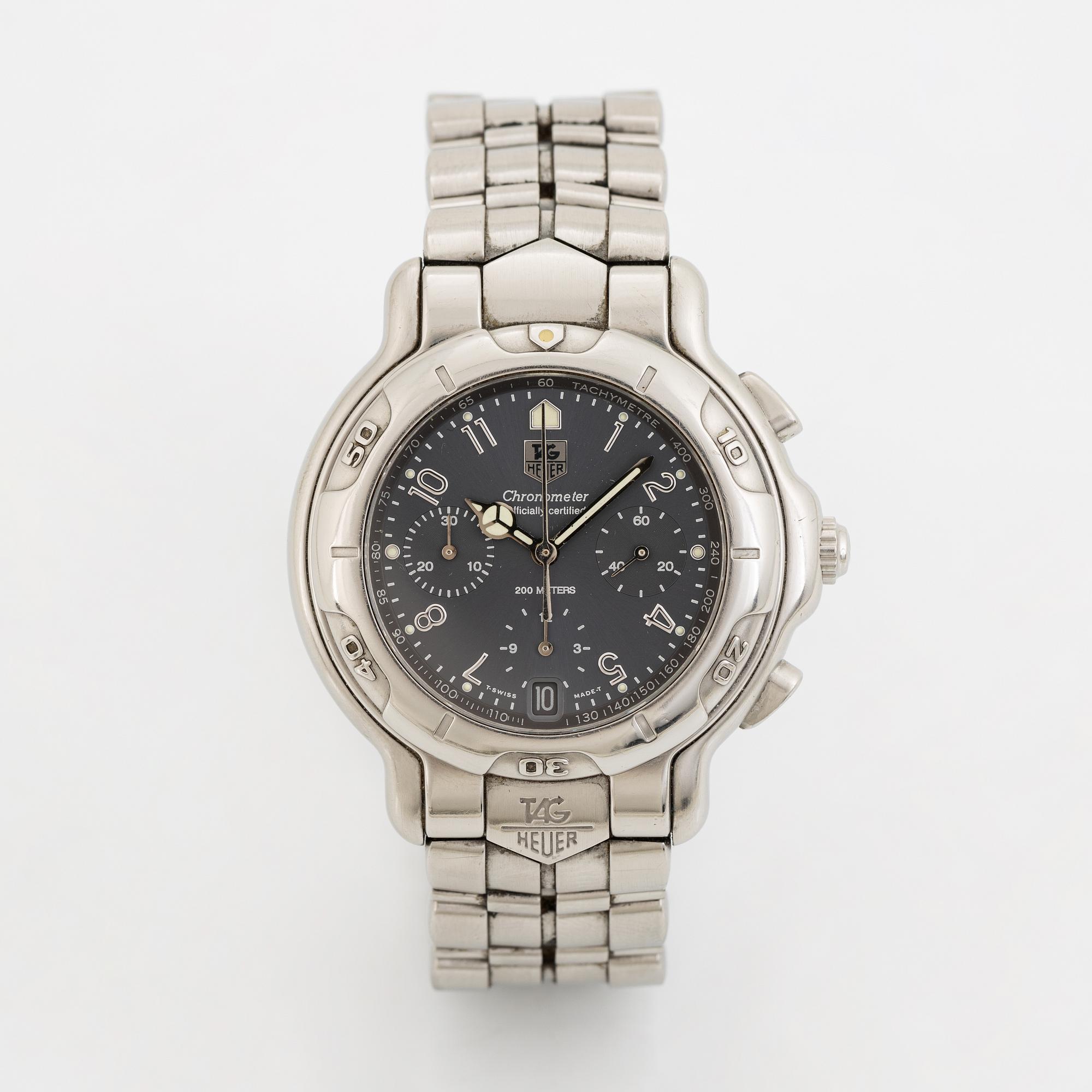 Tag Heuer, 6000, Chronometer, chronograph, wristwatch, 41 mm.