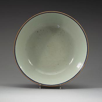 A large 'European subject' punch bowl, Qing dynasty Jiaqing (1796-1820).
