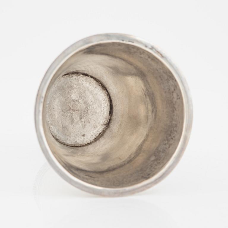 A Swedish silver beaker, marks of Petter Lund, Stockholm 1769.