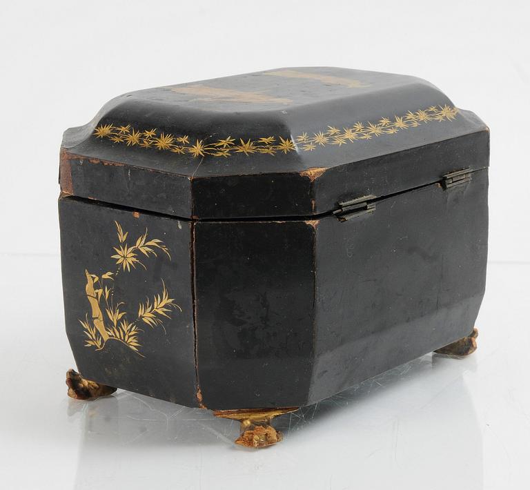 TESKRIN, lackarbete, sk tea caddy, 1800-tal.