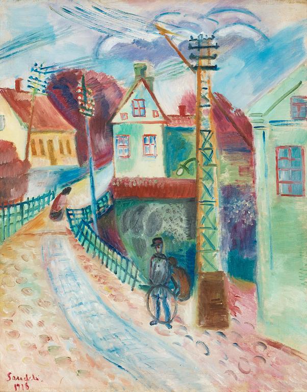 Gösta Sandels, "Motiv ifrån Kungälv, Östra gatan" (Motiv from Kungälv, East street).