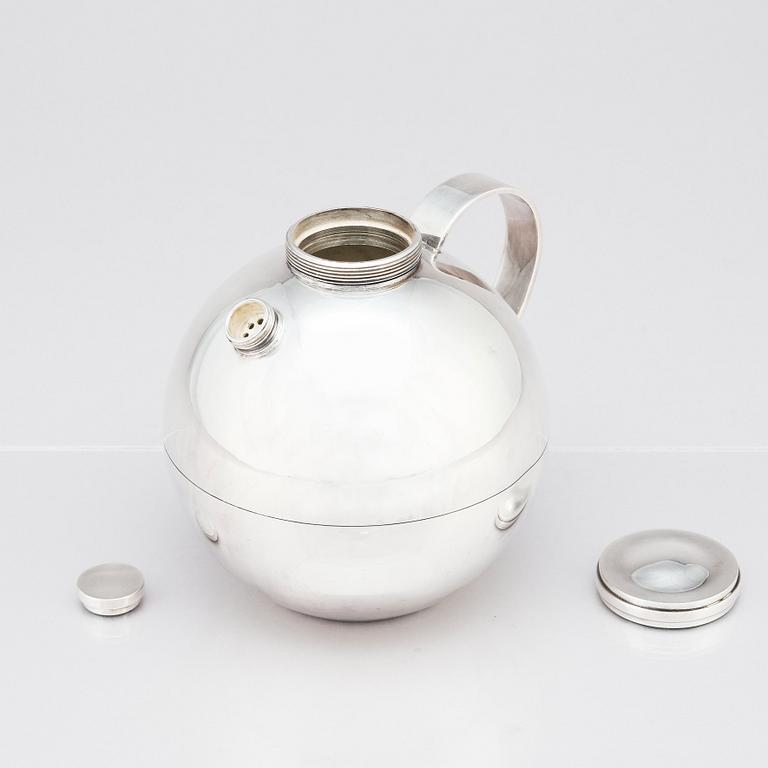 Sylvia Stave, cocktailshaker/barblandare, modell 3547, C.G. Hallberg, Stockholm 1930-tal. Formgiven år 1934.