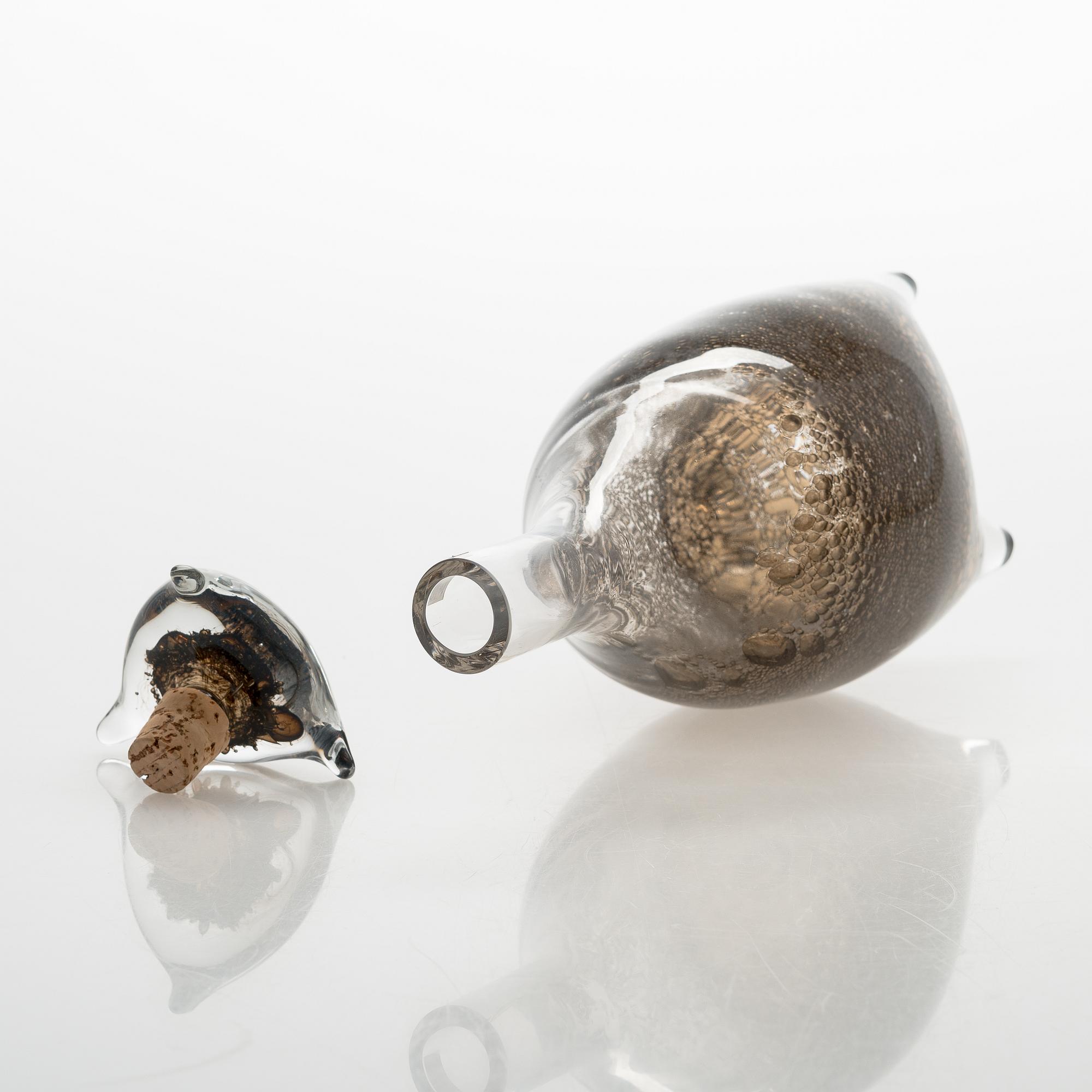 Björn Weckström, A 'Napoleon' decanter, signed Björn Weckstöm Nuutajärvi Notsjö.