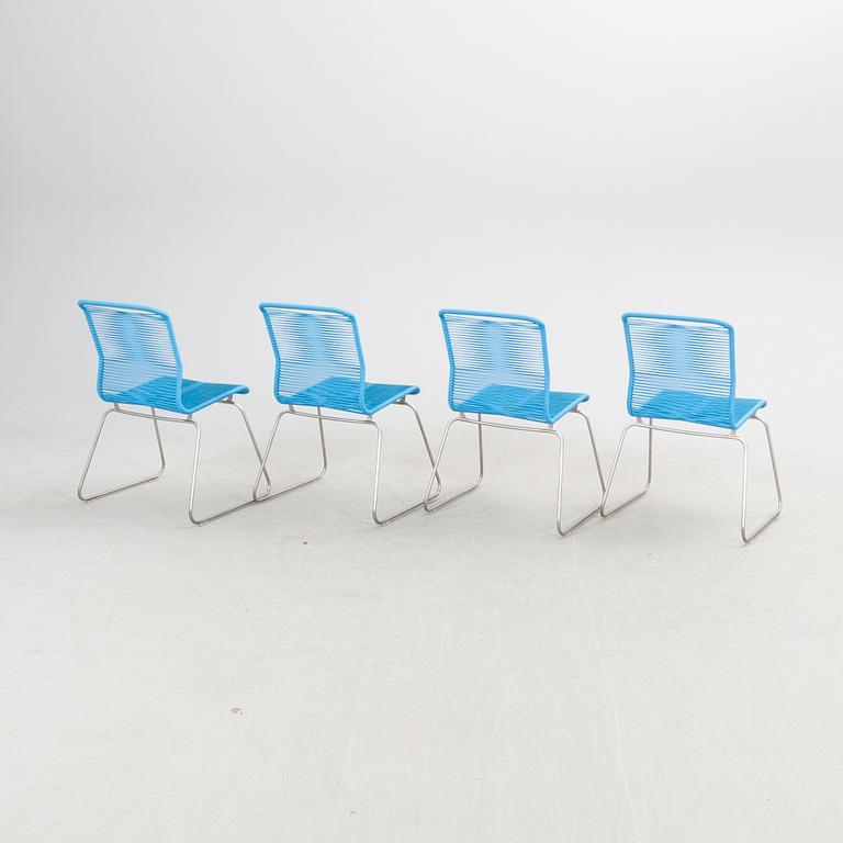 Verner Panton, stolar, 4 st, "Panton One", Montana, Danmark.