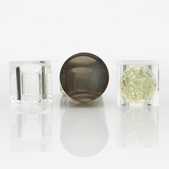 Siv Lagerström, three rings, acrylic plastic, 1970s.