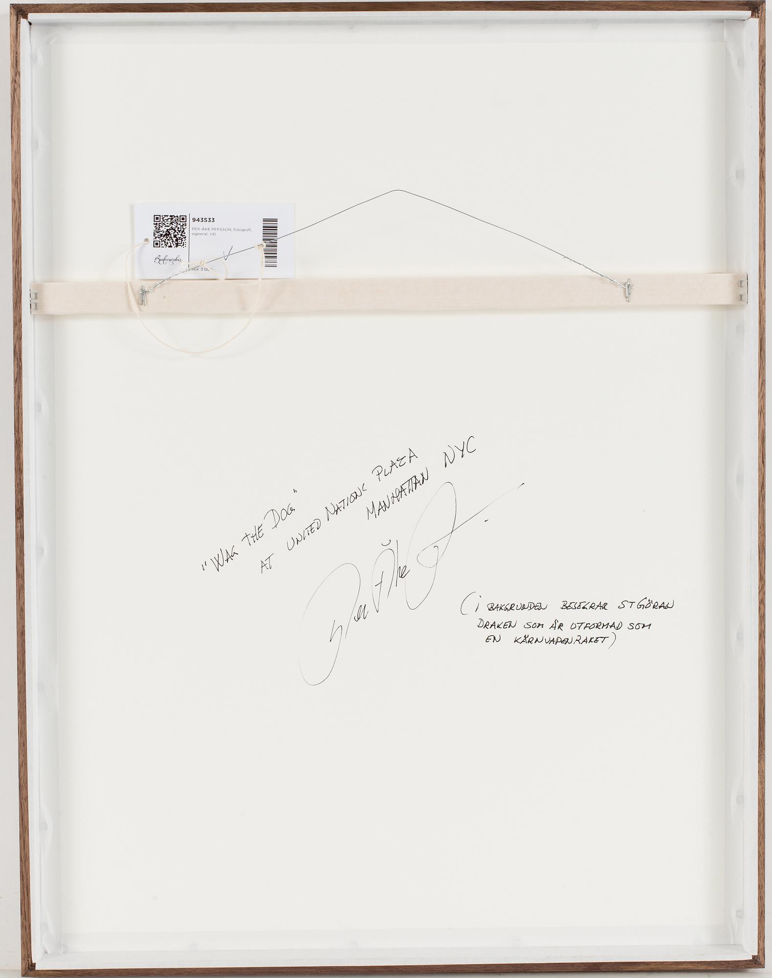 PER-ÅKE PERSSON, a signed photograph.