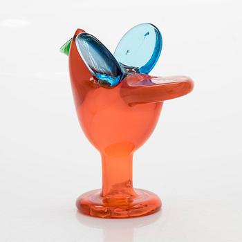 Oiva Toikka, a glass bird, signed Oiva Toikka, Nuutajärvi Notsjö.