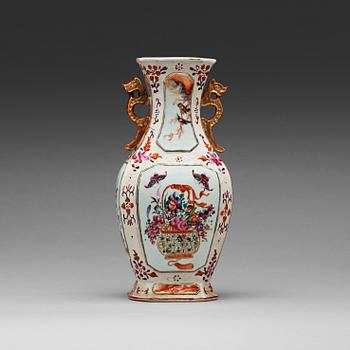 A famille rose vase, Qing dynasty, Qianlong (1736-95).