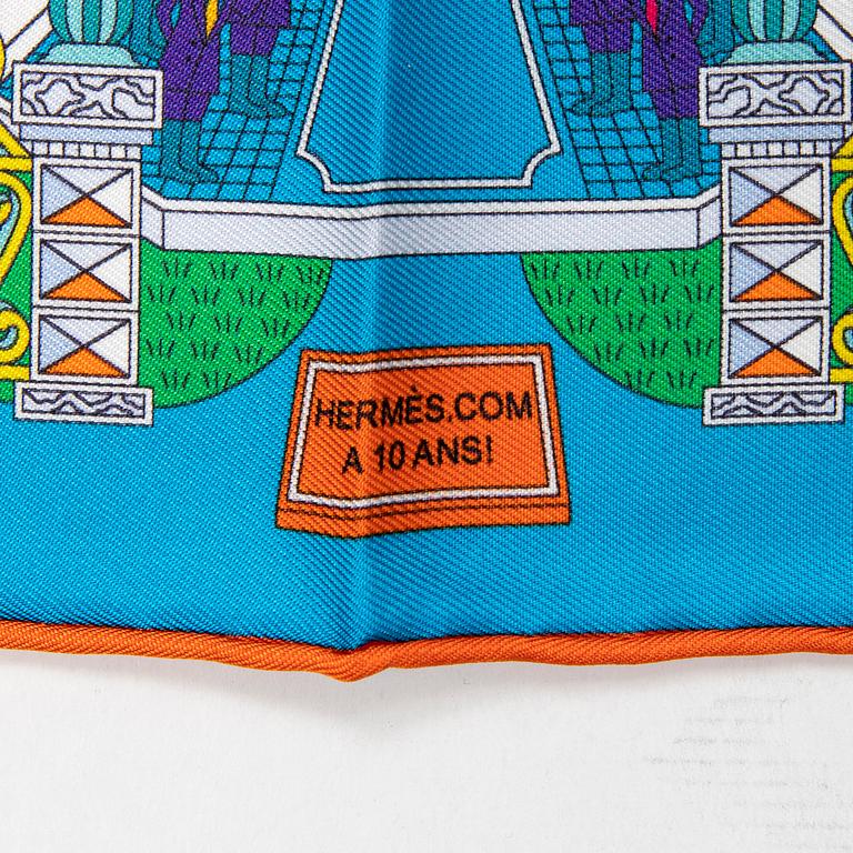 HERMÈS, two pochette/gavroche scarves.