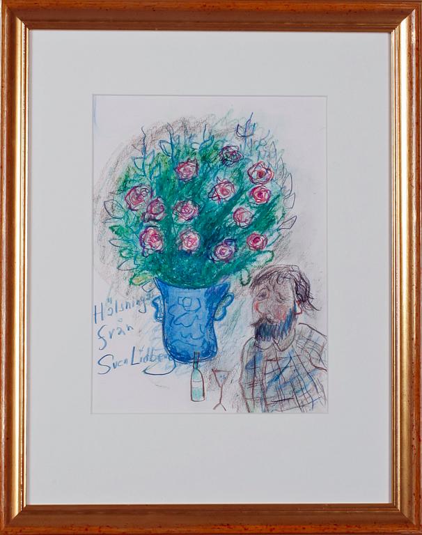 SVEN LIDBERG, krita, sign.