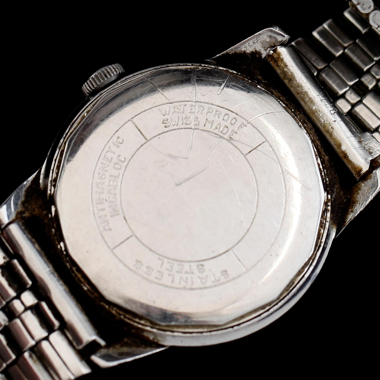 ARMBANDSUR, stål, Lemania, 1900-talets mitt.