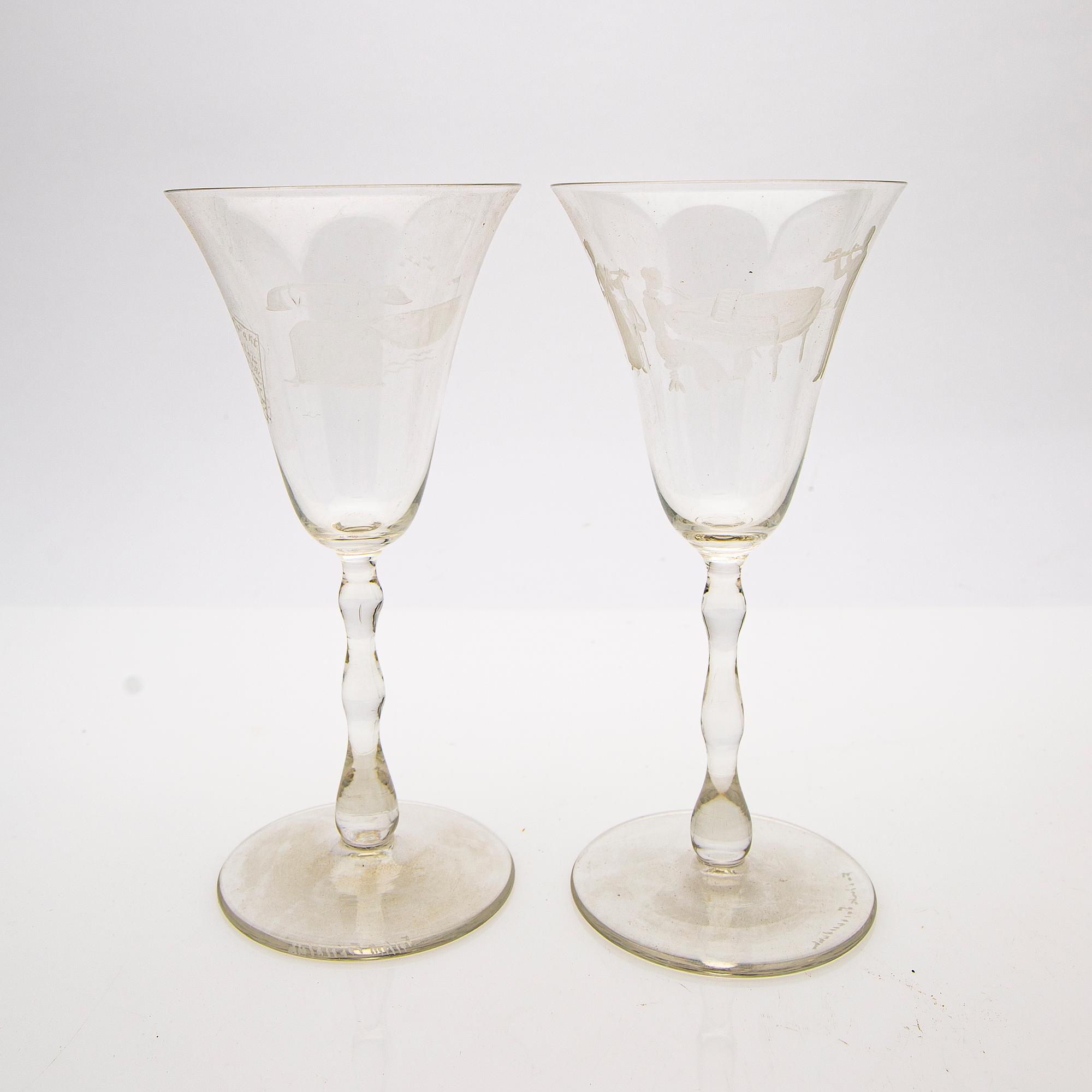 Fredrik Frisendahl, Glass service, 17 pcs, first half of the 20th century.